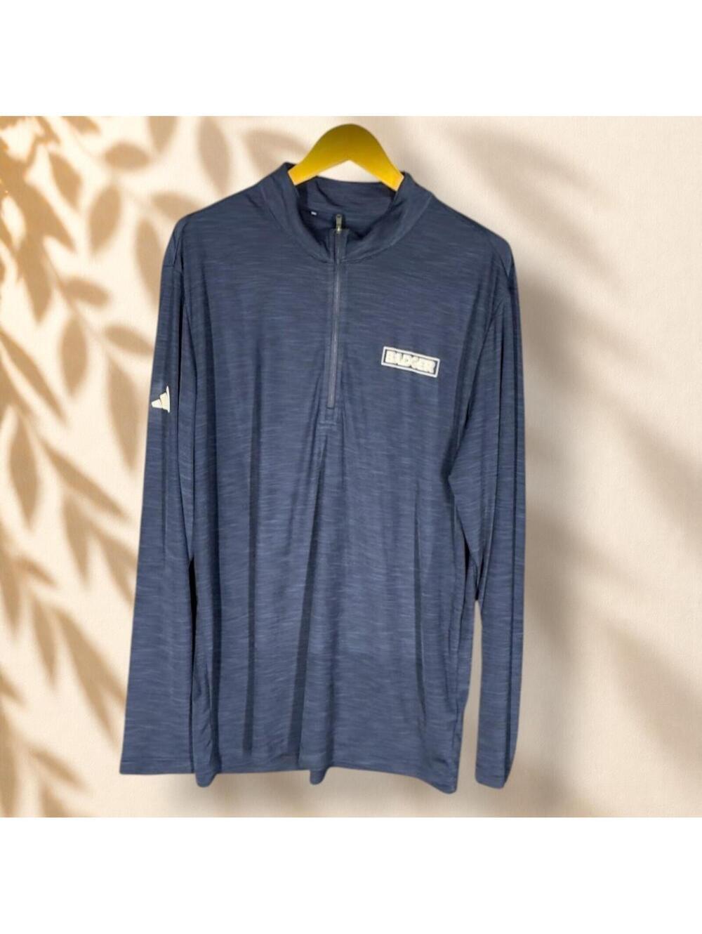 Adidas Activewear Track Jacket Men XL Blue Zipper Long Sleeve Collared Athletic